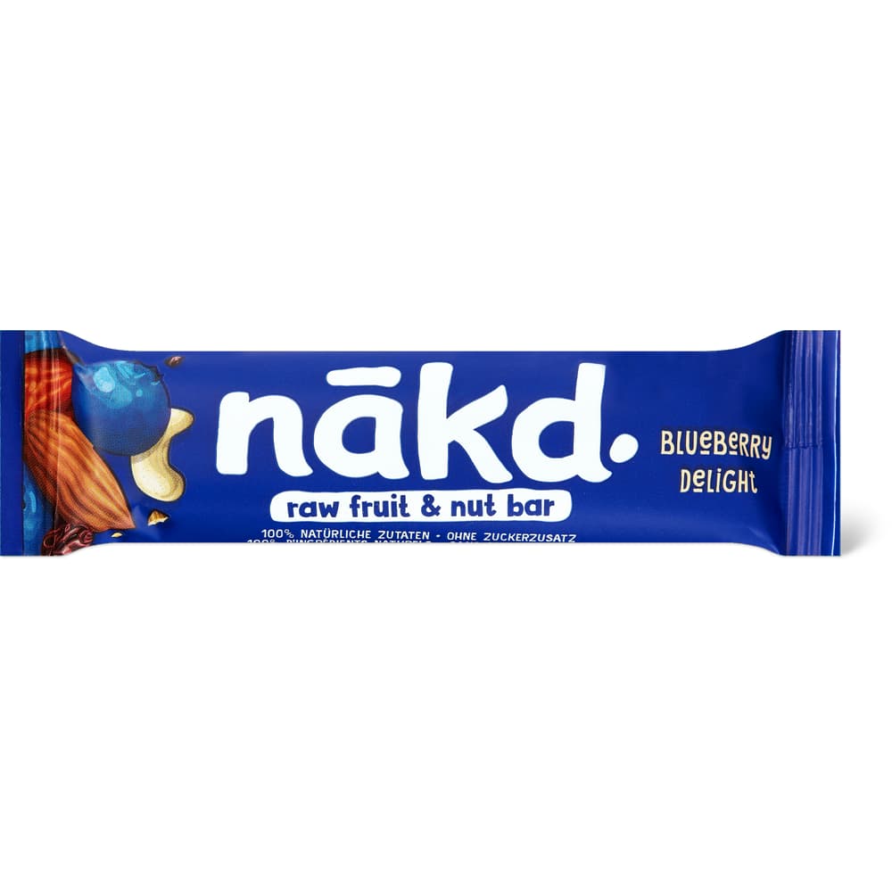 Nakd raw fruit & nut bar Blueberry Delight, ohne Zuckerzusatz