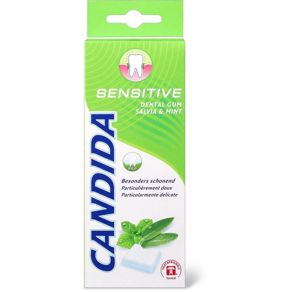 Candida Dental Gum Zuckerfreier Kaugummi Sensitiv - Salvia & Mint