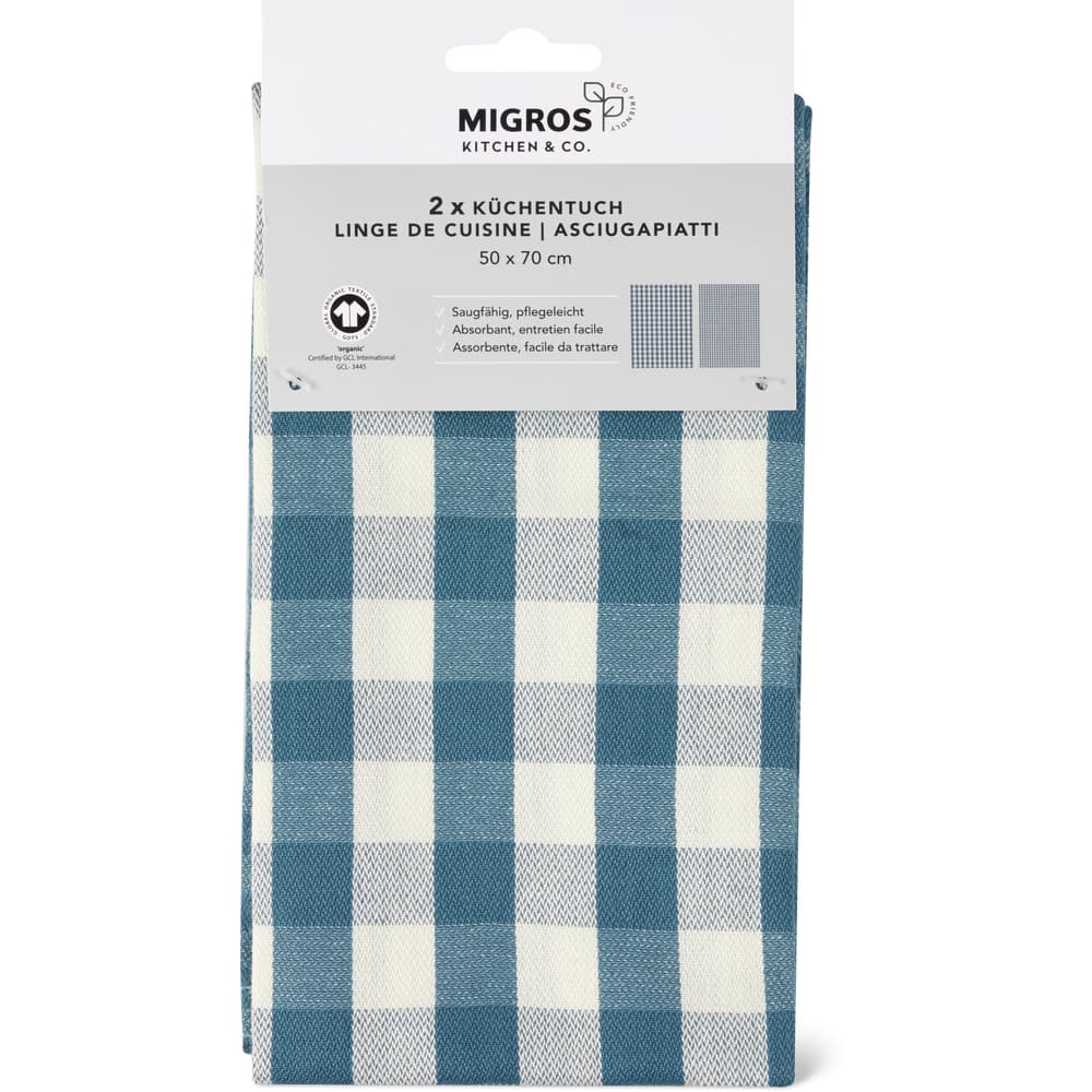 Migros Kitchen & Co. Küchentuch Jacquard blau
