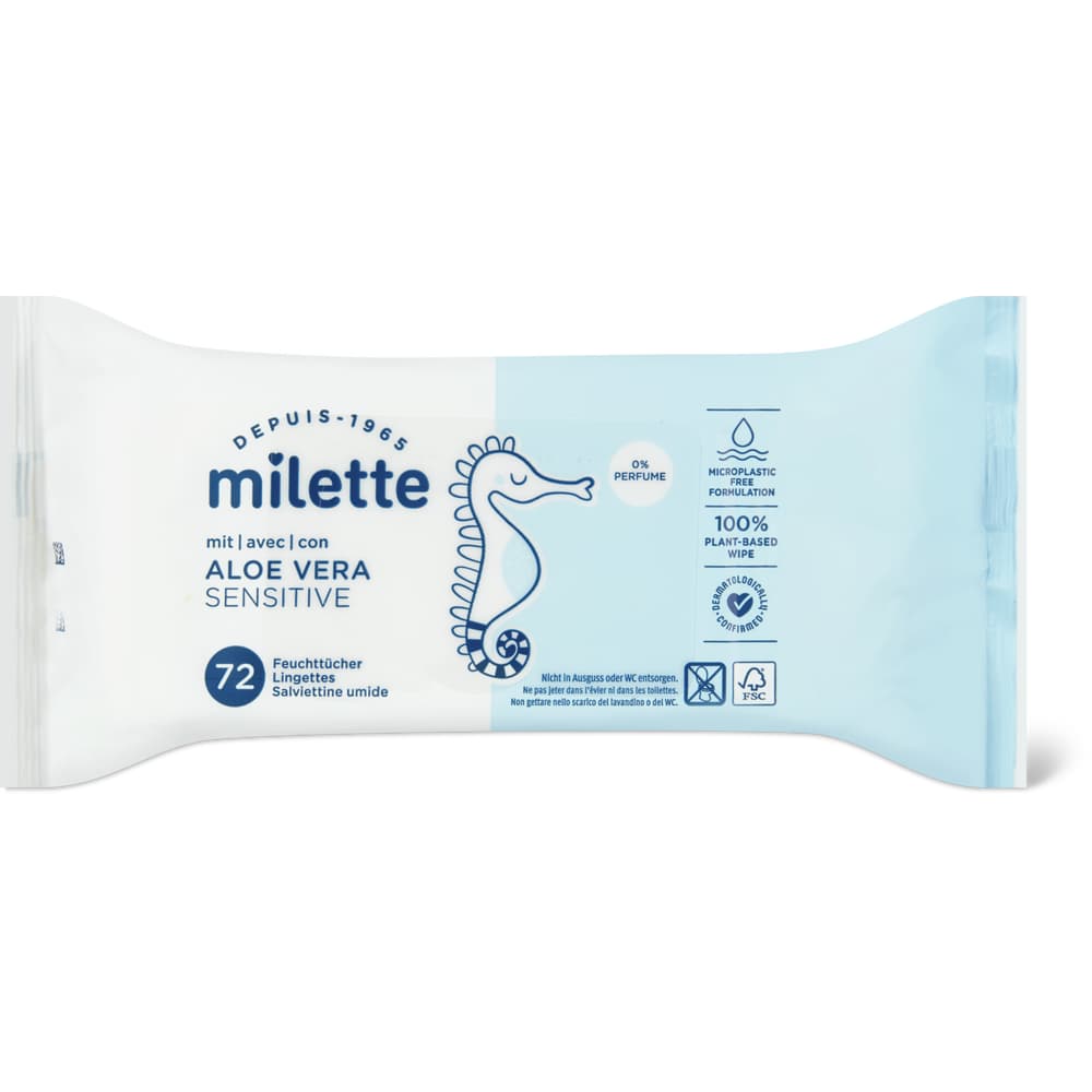 Milette Feuchttücher Sensitive Aloe Vera 0% Perfume