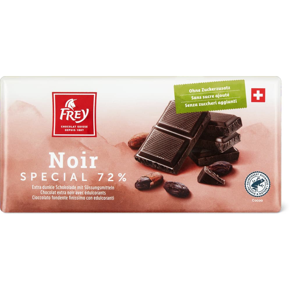 Frey Noir Special 72% dunkle Schokolade ohne Zuckerzusatz