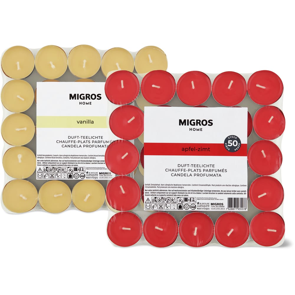 Migros Home Duftteelichter Vanille & Apfel Zimt