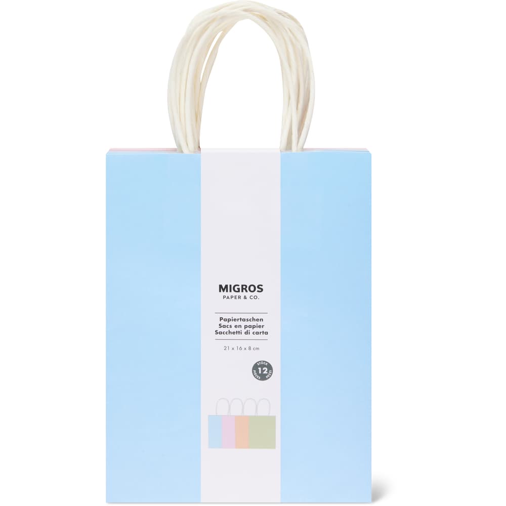 Migros Paper & Co. Papiertaschen bunt, 21x16x8cm