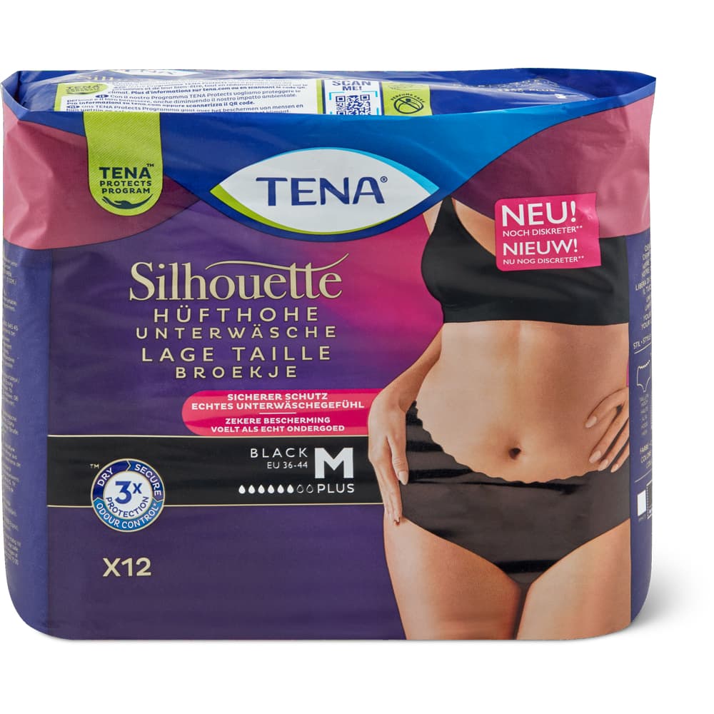 Tena Pants Silhouette Black Hüfthoch, Grösse M