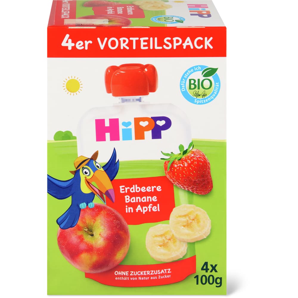 Hipp Quetschbeutel Apfel Erdbeere Banane