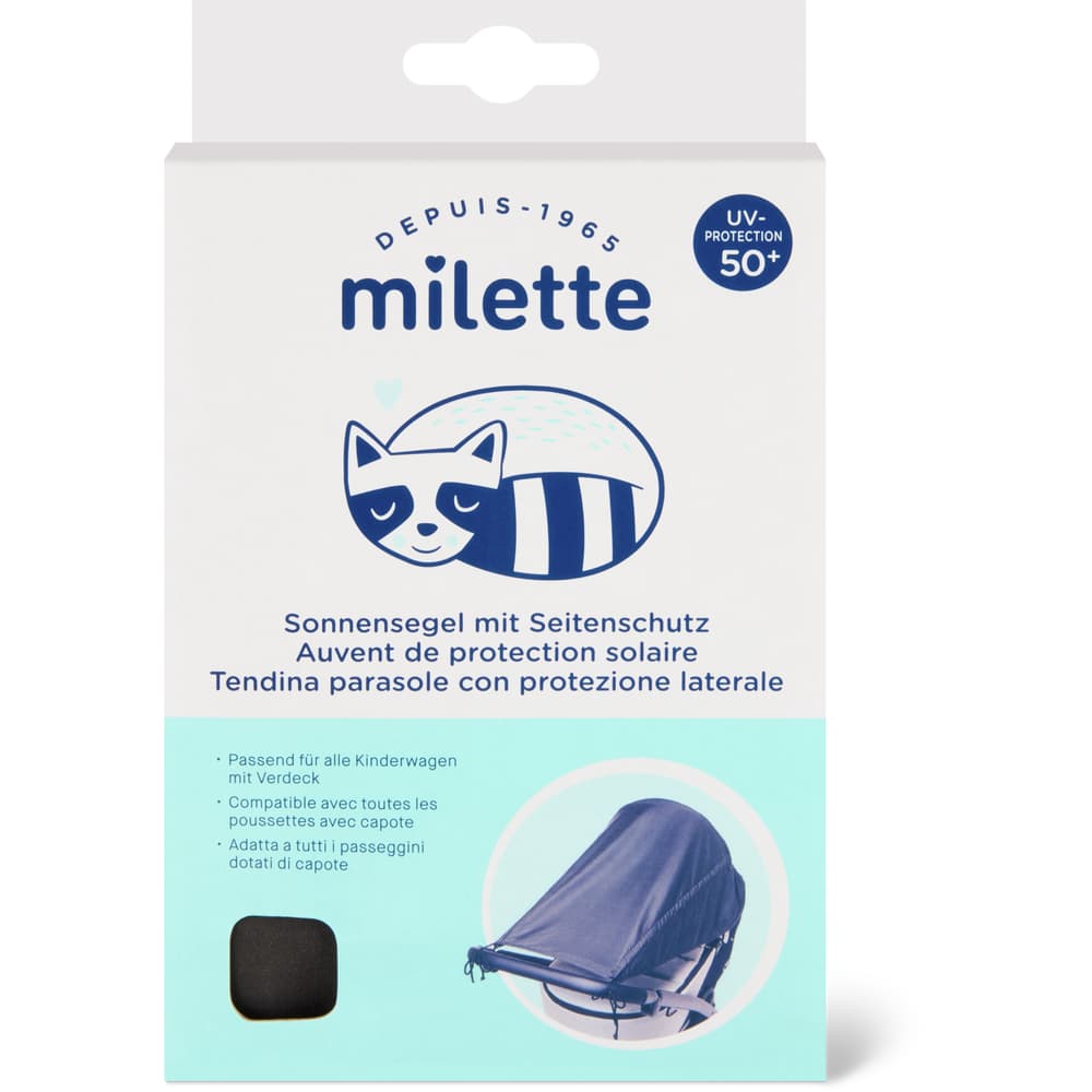 Milette Baby Care  Sonnensegel mit Seitenschutz  UV-Schutz 50+  Migros