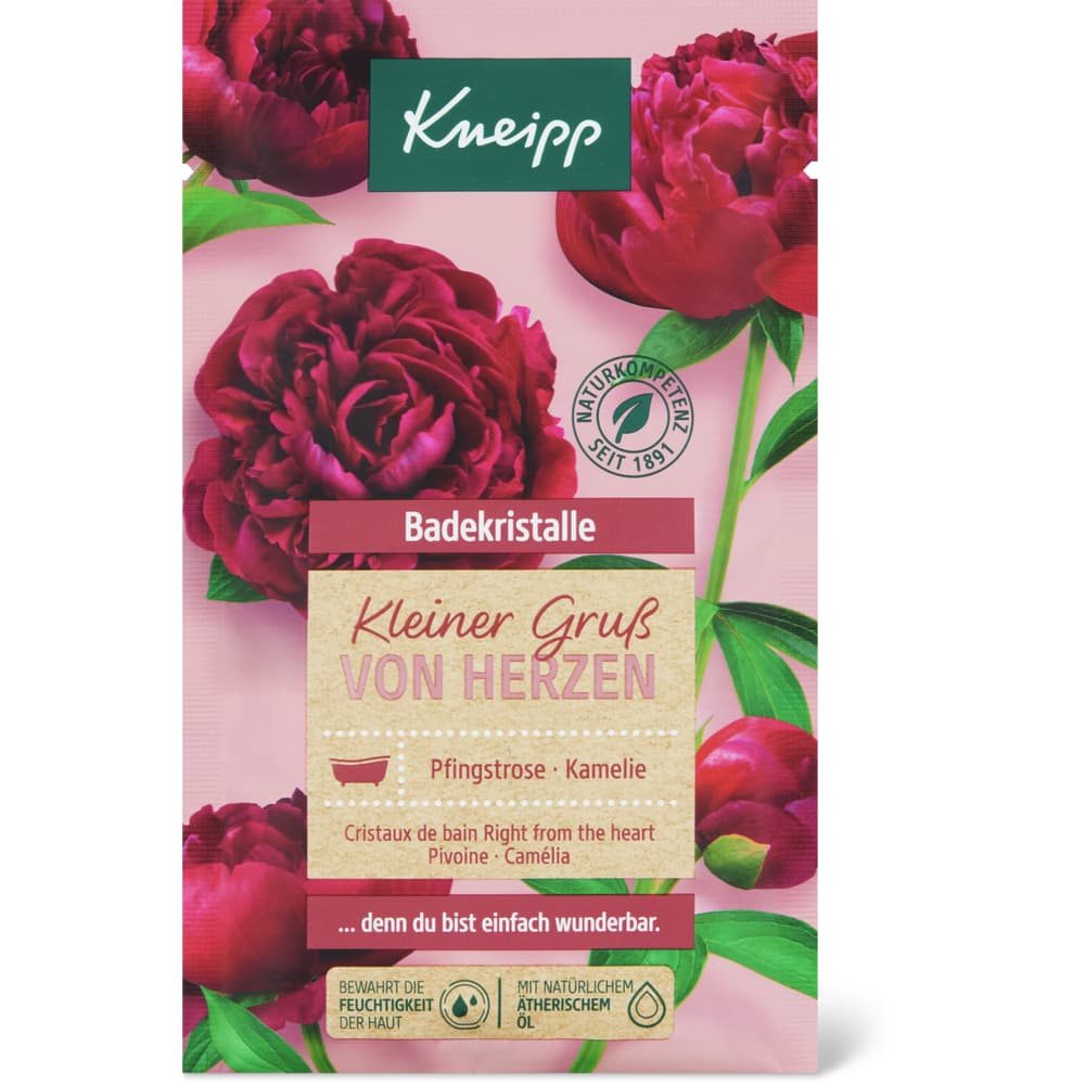 Kneipp Kleiner Gruss von Herzen Badekristalle Pfingstrose & Kamelie