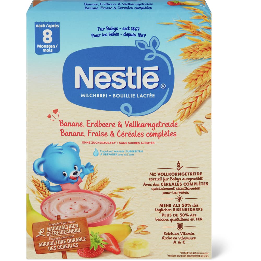 Nestlé Milchbrei Banane, Erdbeere und Vollkorncerealien Ab 8 Monaten