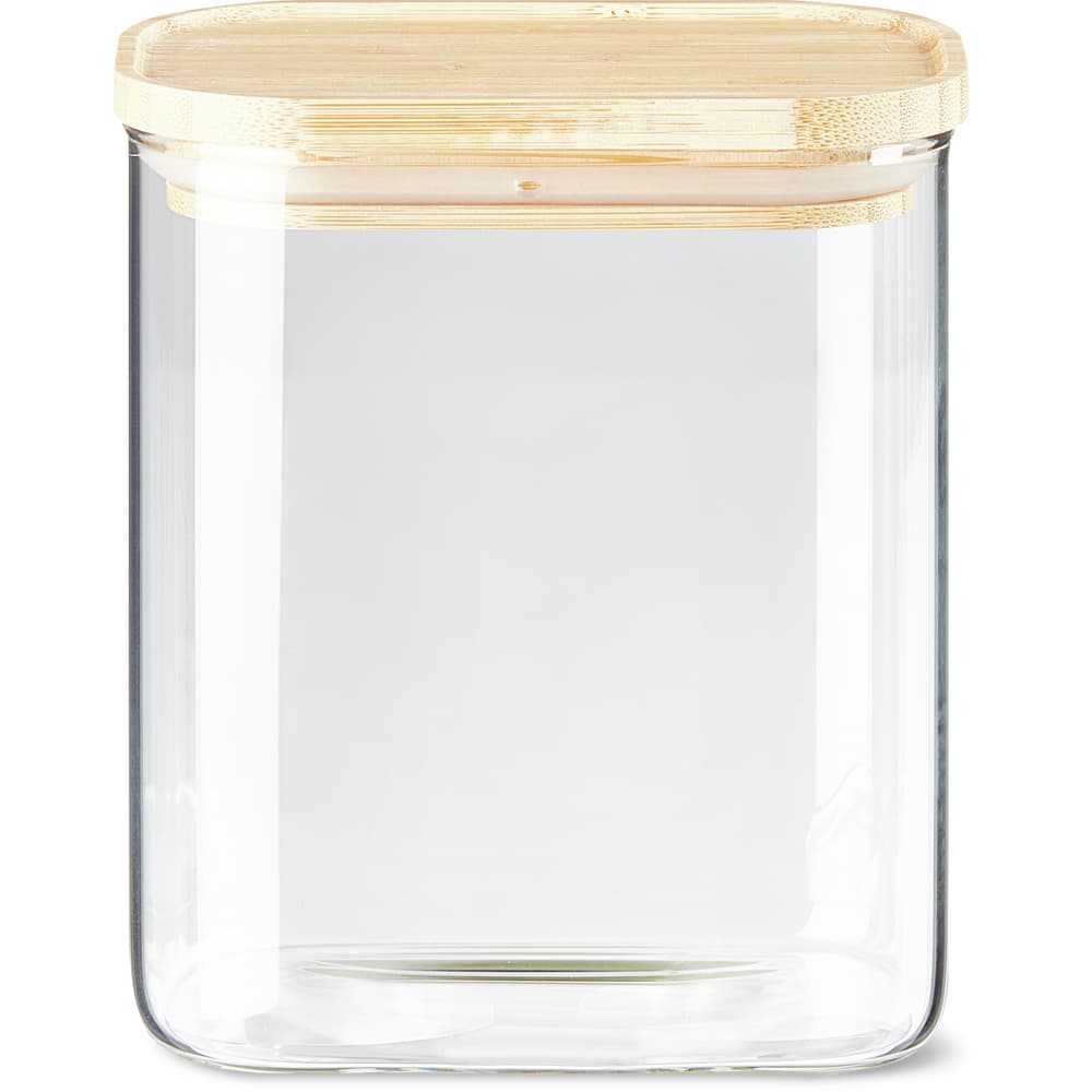 Migros Kitchen & Co. Glasdose mit Bambusdeckel rechteckig, 0.95l