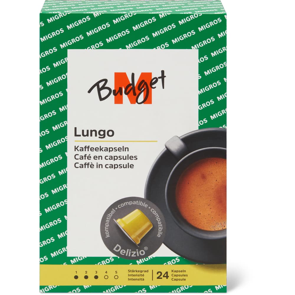 M-Budget Kaffee-Kapseln Lungo, Stärkegrad 3/5, Delizio System