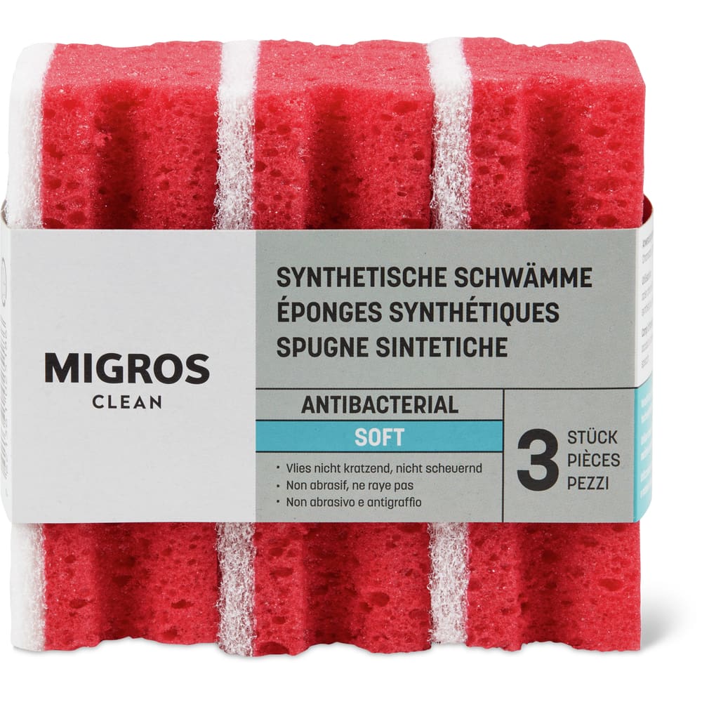 Migros Clean Schwämme SOFT antibakteriell, synthetisch