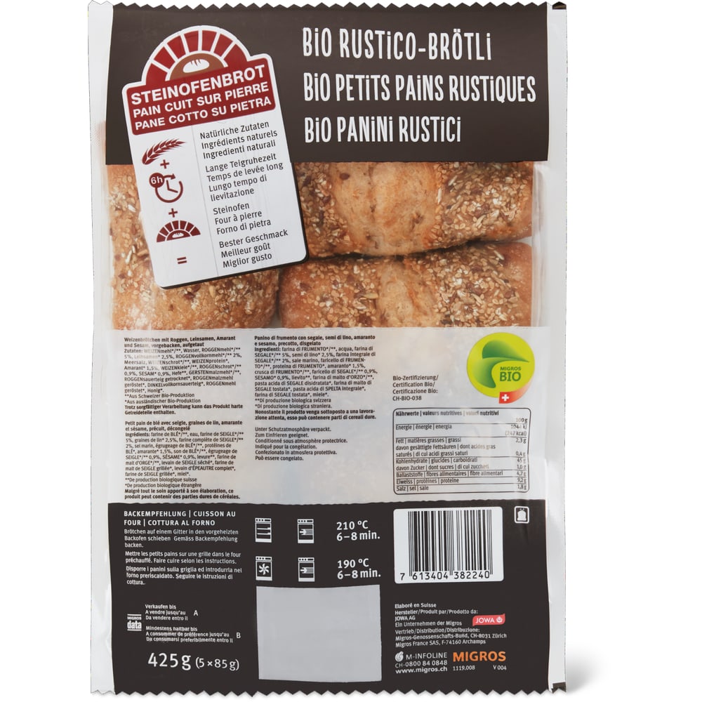 Bio Rustico-Brötli Vorgebacken