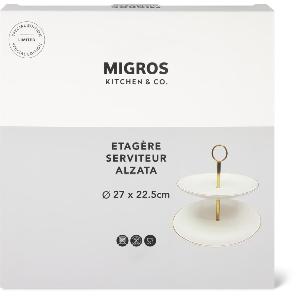 Migros Kitchen & Co. Etagere weiss mit Goldrand