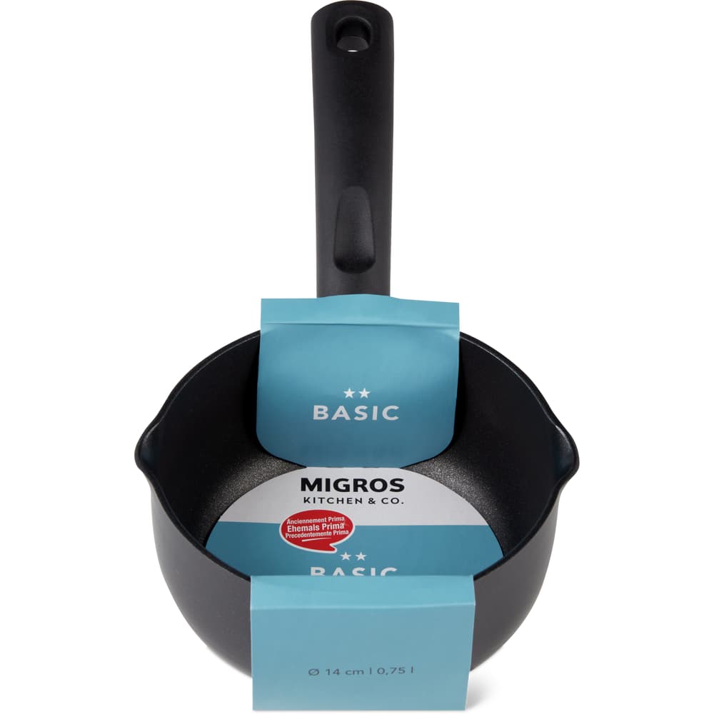Migros Kitchen & Co. Basic Stielkasserolle Ø 14 cm, schwarz