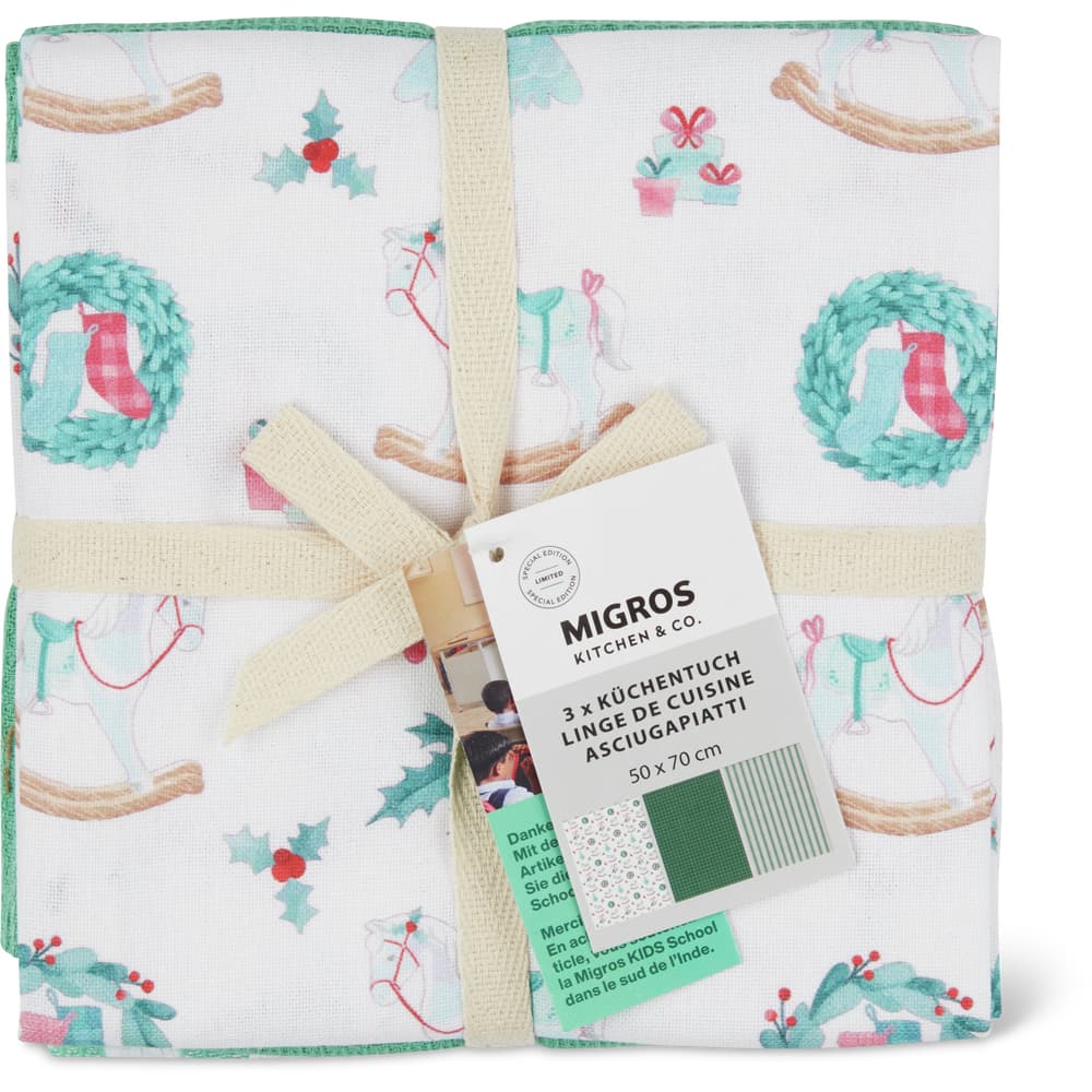 Migros Kitchen & Co. Küchentuch weiss, grün