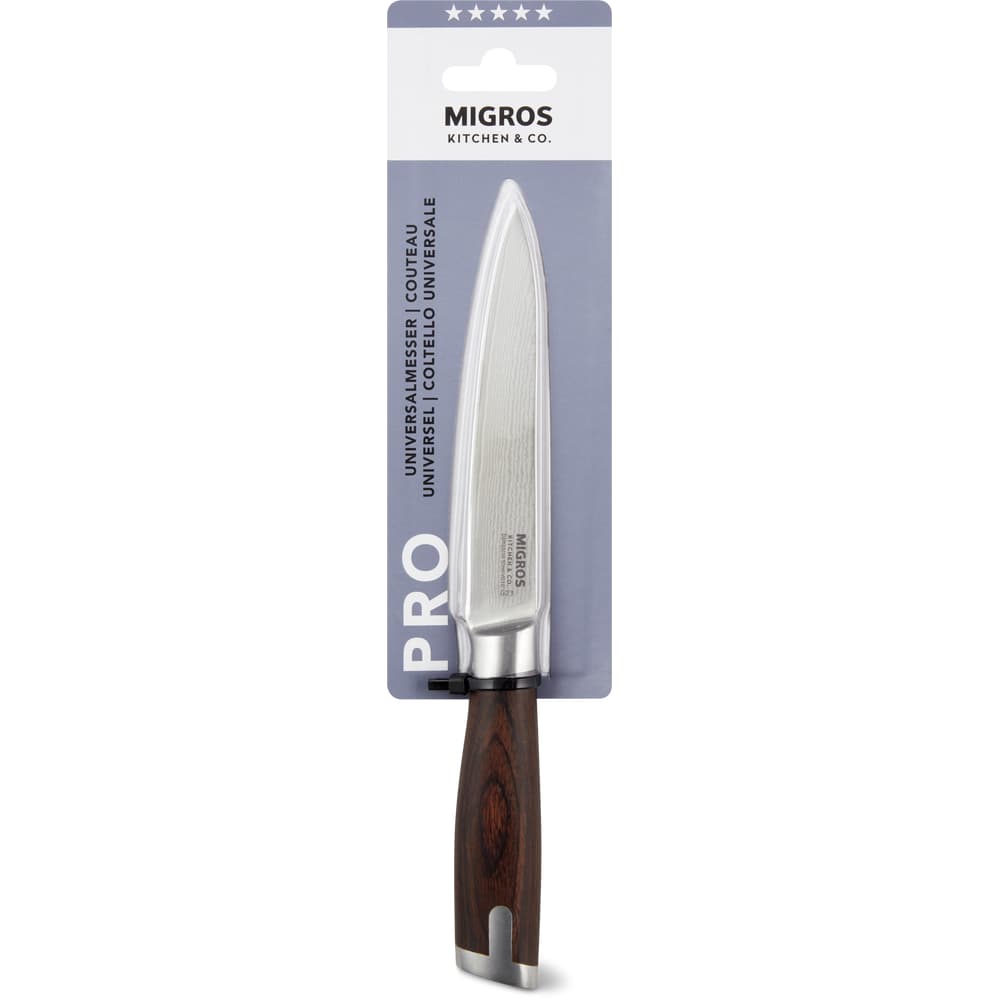 Migros Kitchen & Co. Universalmesser braun, silbrig, Klinge: 12 cm
