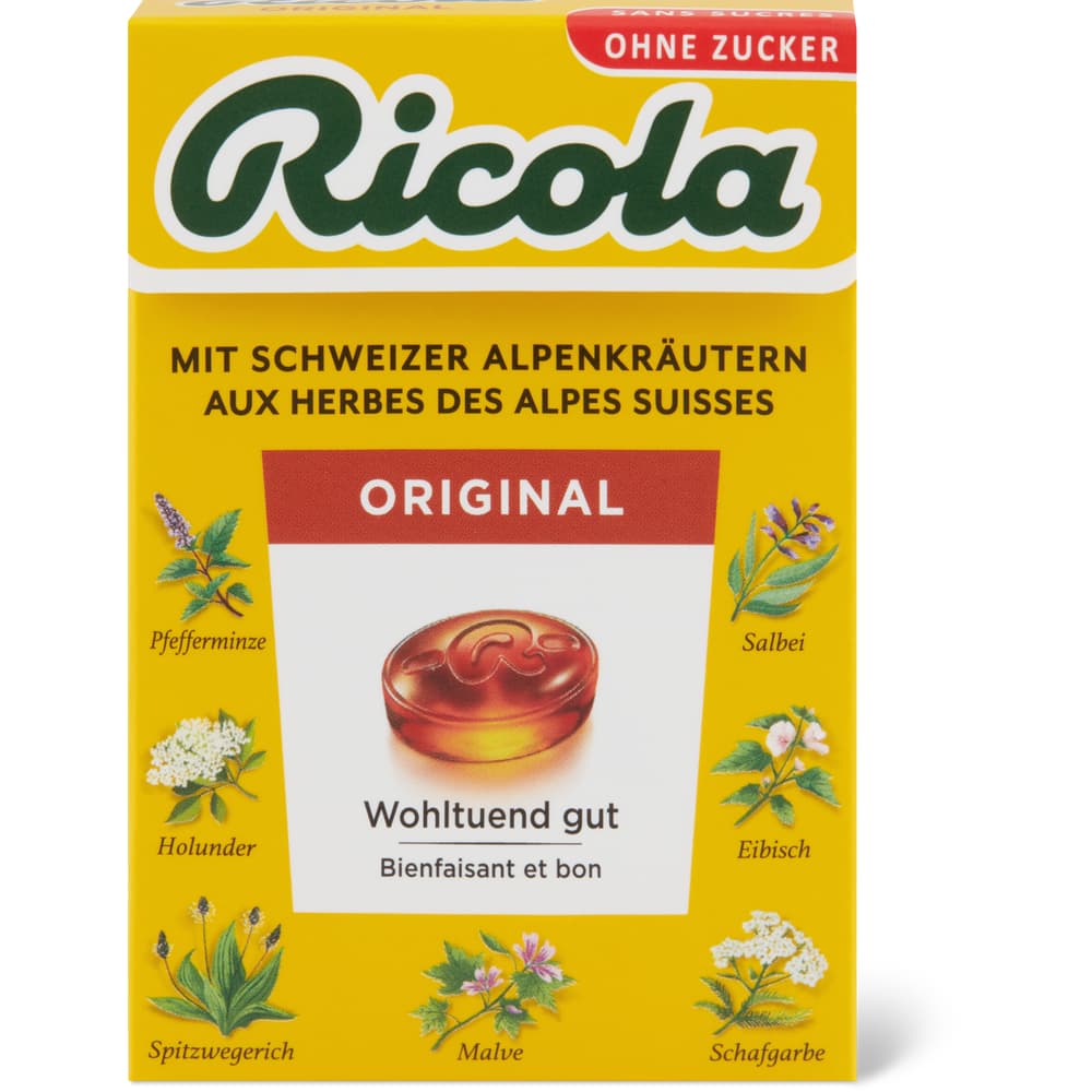 Ricola Bonbons Original, ohne Zuckerzusatz