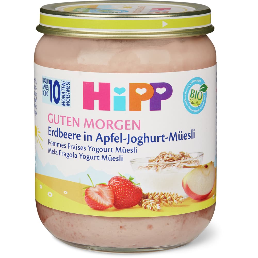 HiPP Bio Babygläschen Erdbeere in Apfel-Joghurt-Müesli Ab 10 Monaten