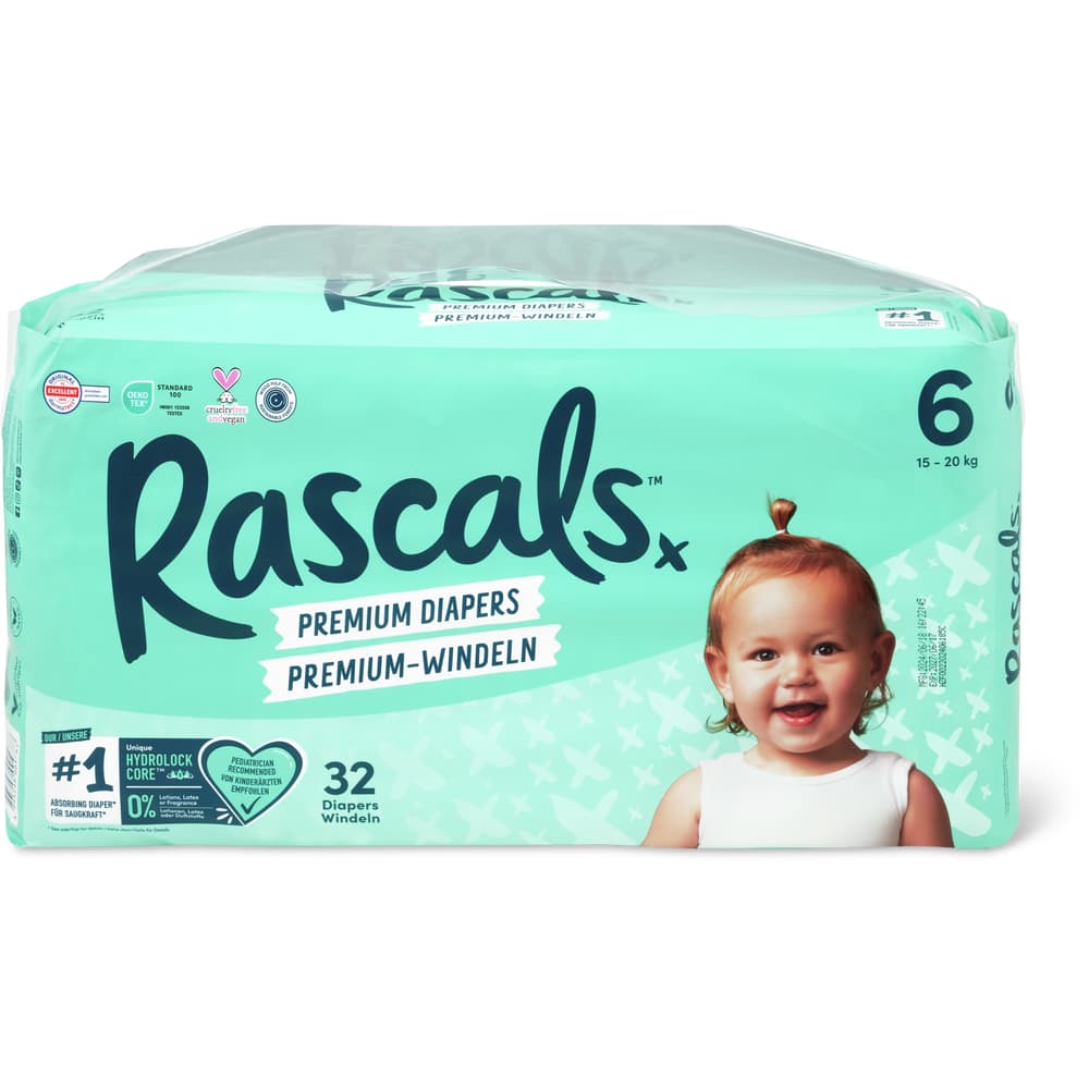 Rascal+Friends Premium Windeln Grösse 6, 15-20kg