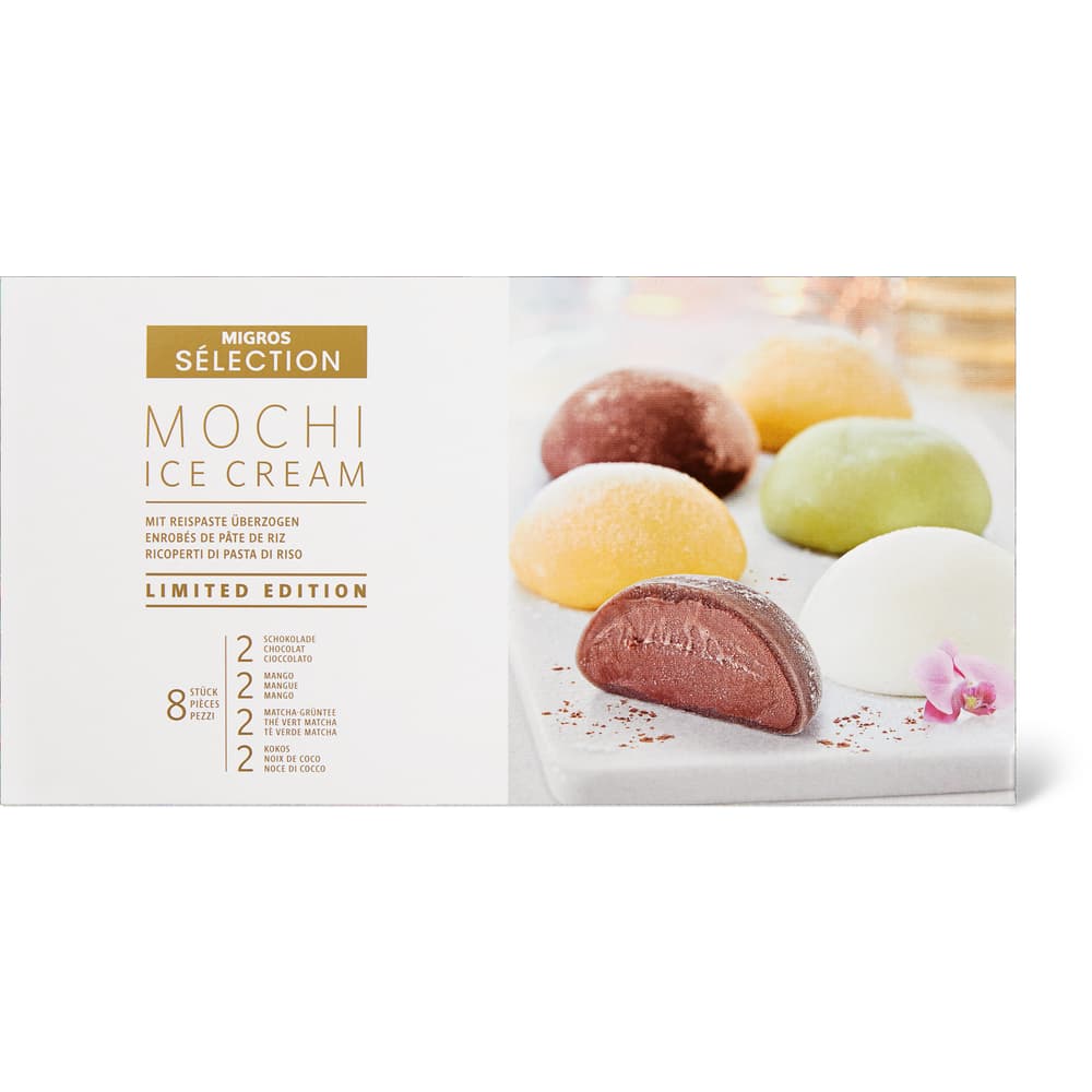 Sélection Mochis Ice Cream 2x Schokolade-2x Mango-2x Matcha-Grüntee-2x Kokos