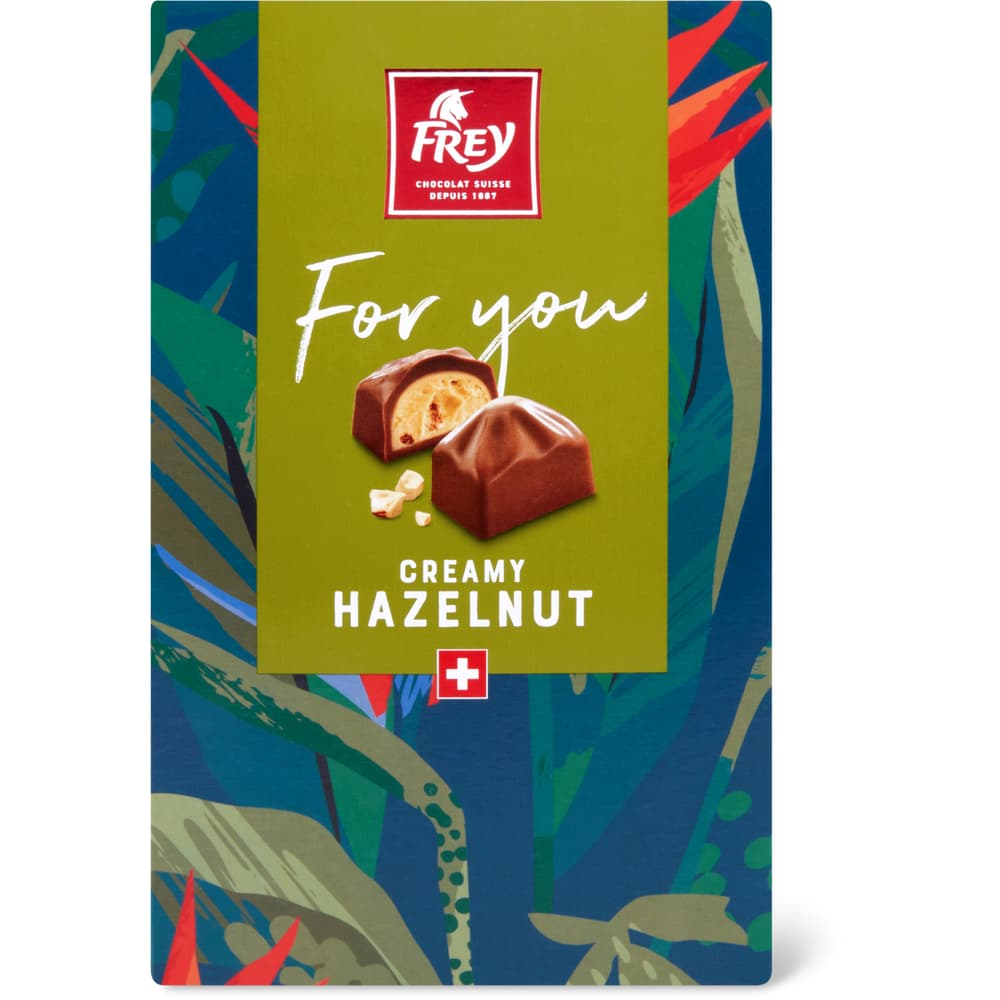 Frey For you Milchschokolade mit einer Haselnussfüllung und Getreidecrispies