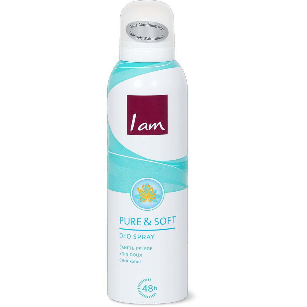 I am Deo Spray Pure & Soft Ohne Aluminiumsalze, 0% Alkohol, 48h