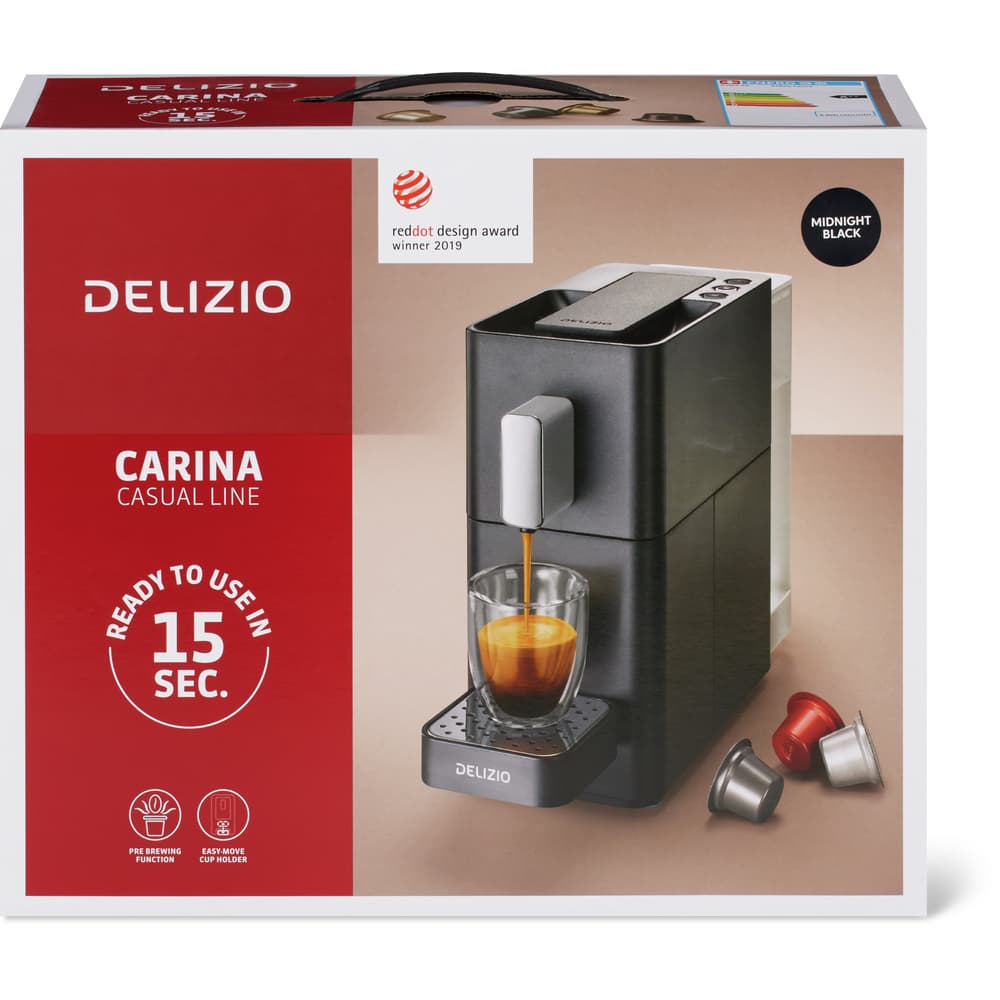 Delizio Carina Kapselmaschine Schwarz - A++