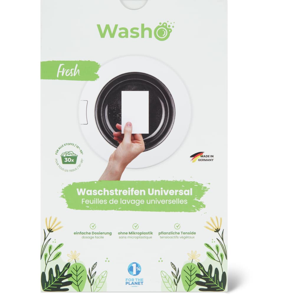 Washo Waschstreifen für Waschmaschine 30 Waschgänge