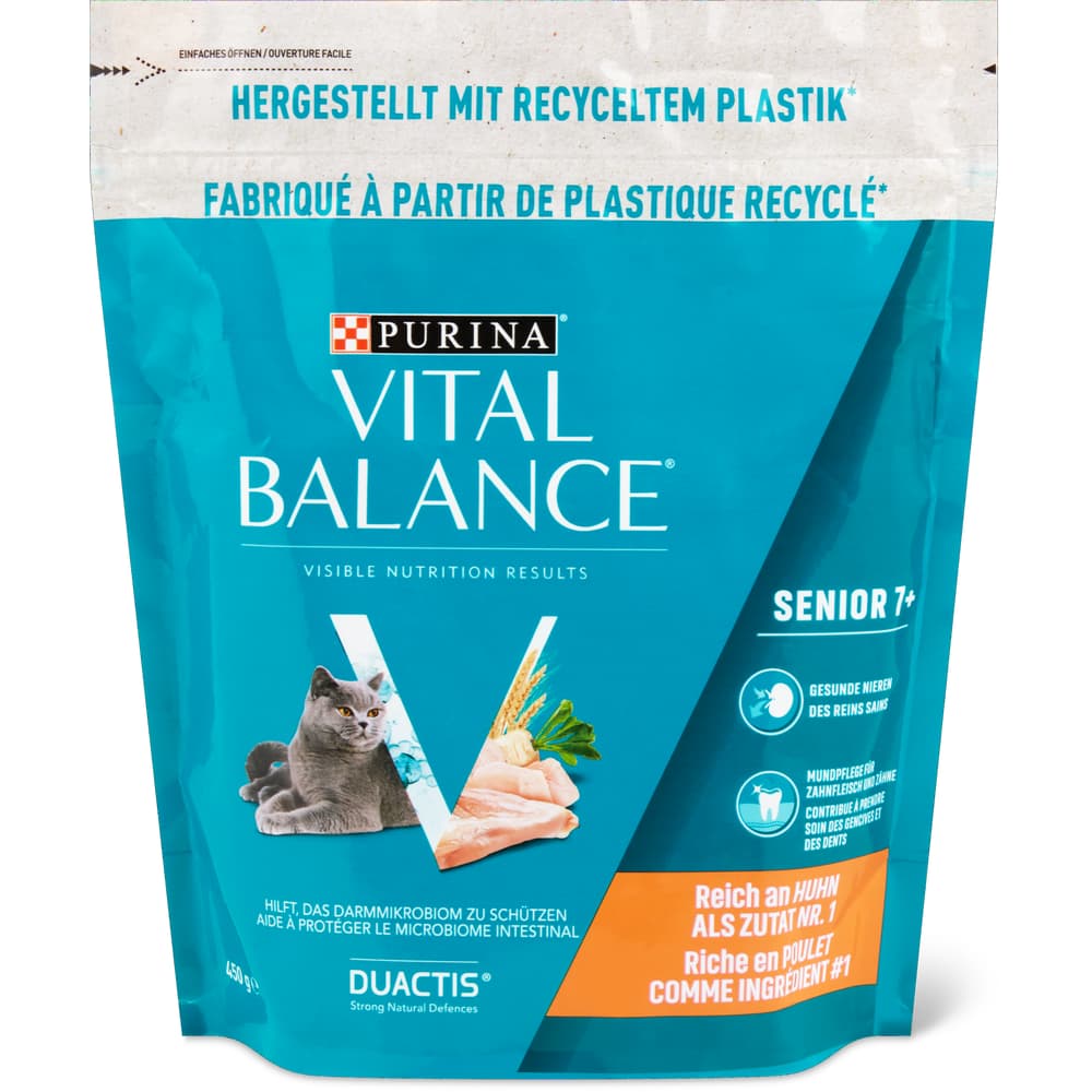 Vital Balance Senior Trockenfutter für Katzen Huhn & Vollkorn-Getreide