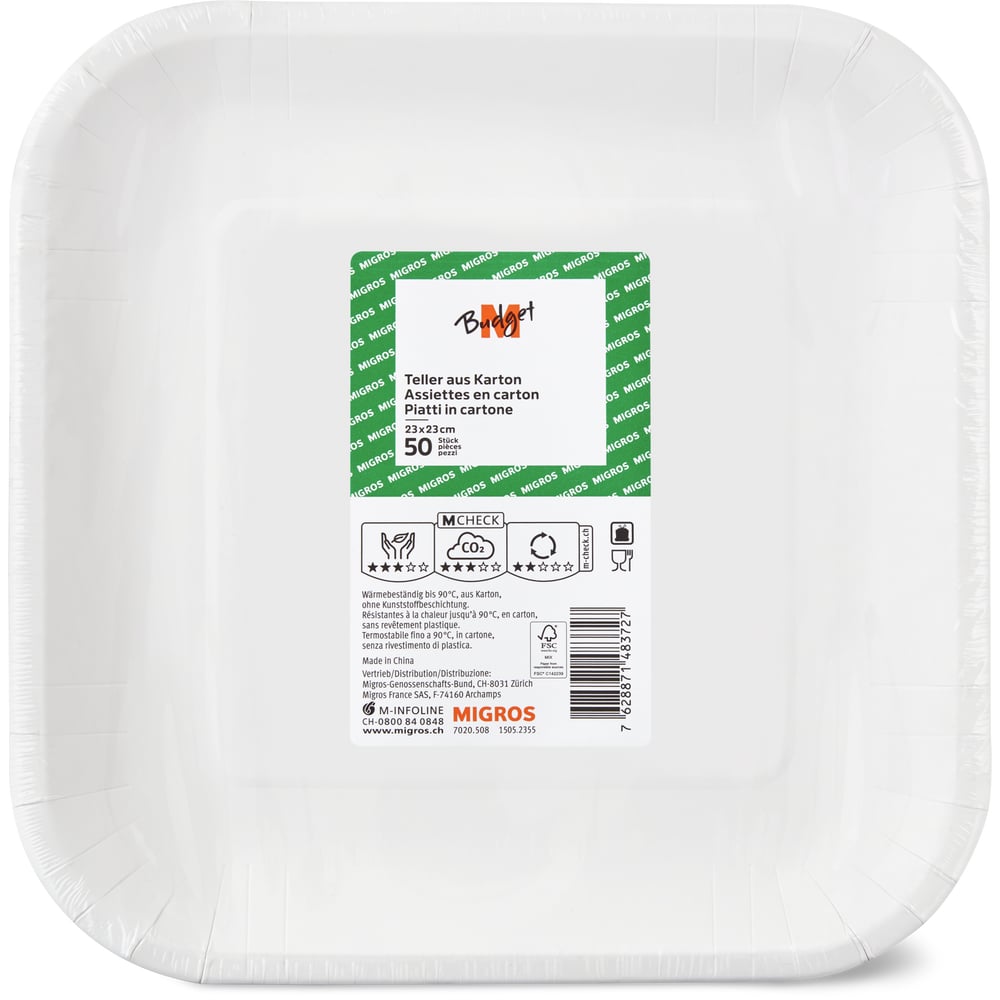 M-Budget Teller aus Karton 23 x 23 cm