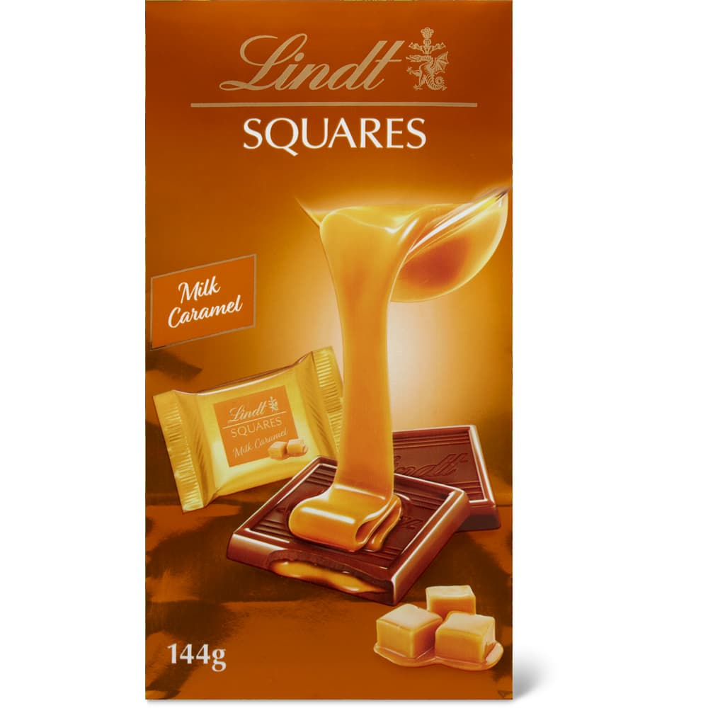 Lindt Squares Pralinés Milchschokolade mit Karamell