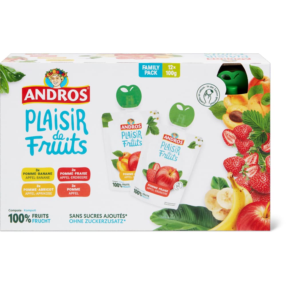 Andros Fruchtmus Quetschbeutel assortiert