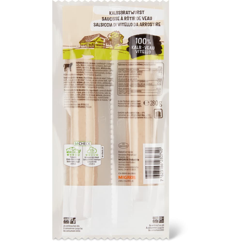 IP-SUISSE Kalbsbratwurst 100%