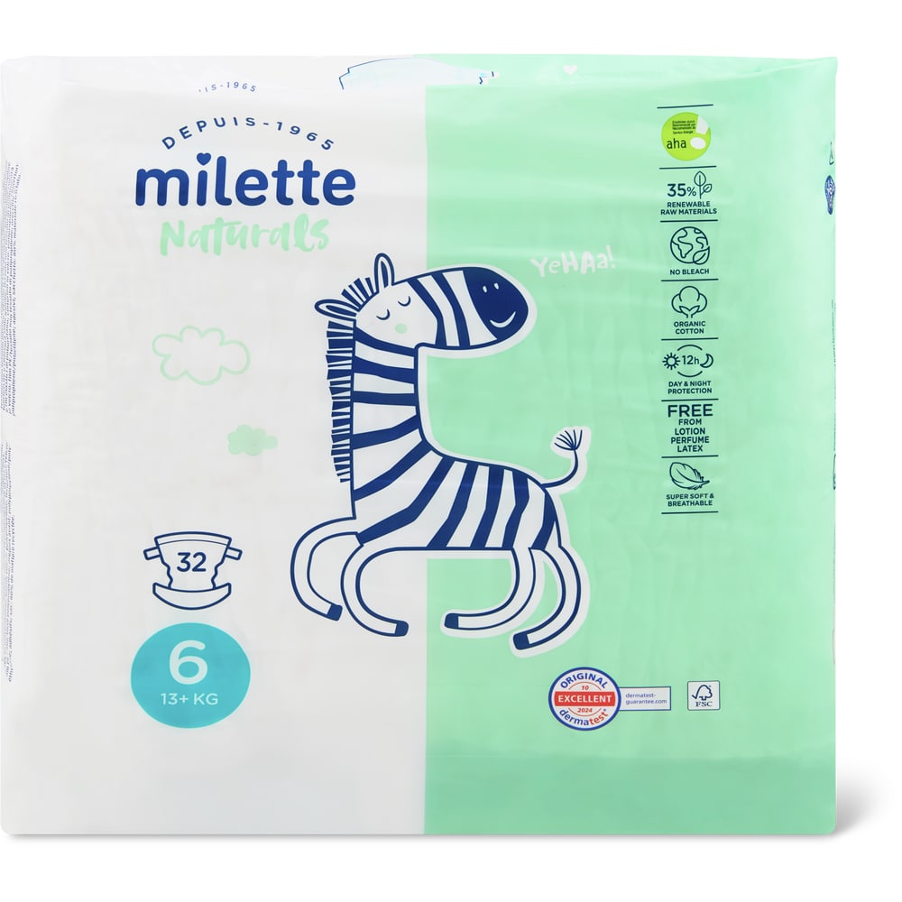 Milette Baby Care Naturals Windeln Größe 6, +13kg