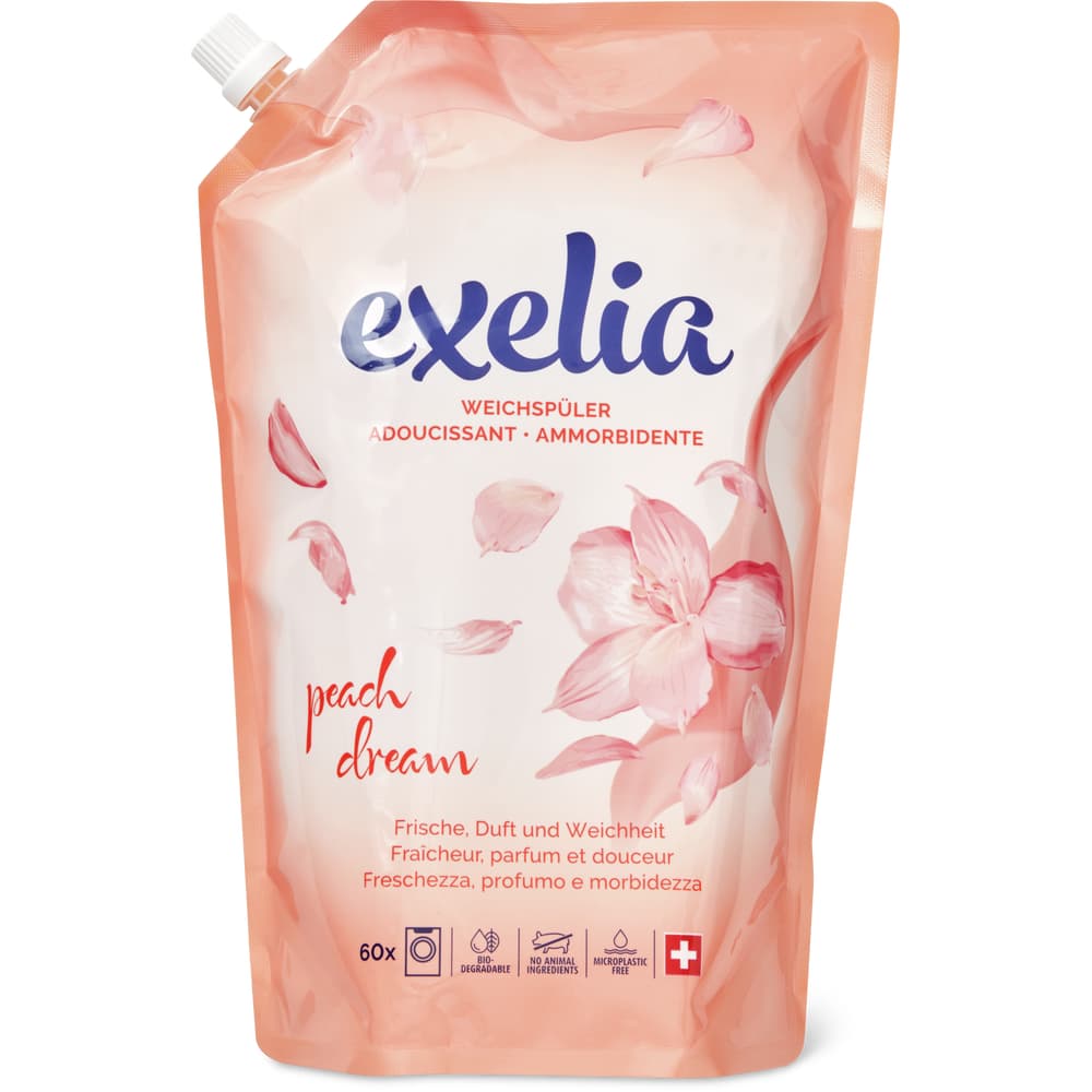 Exelia Fresh & Supersoft Weichspüler 60 Waschgänge, Peach & Citrus