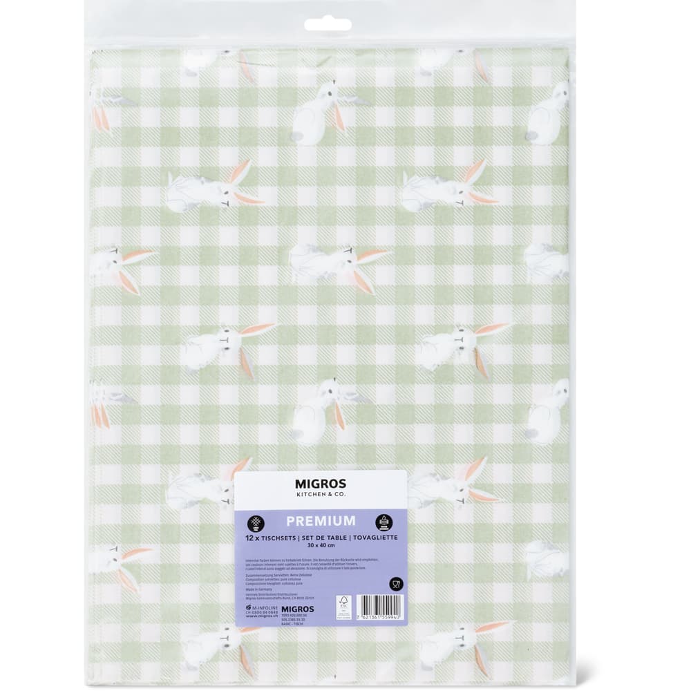 Migros Kitchen & Co. Papiertischsets Gemustert, 33x33cm