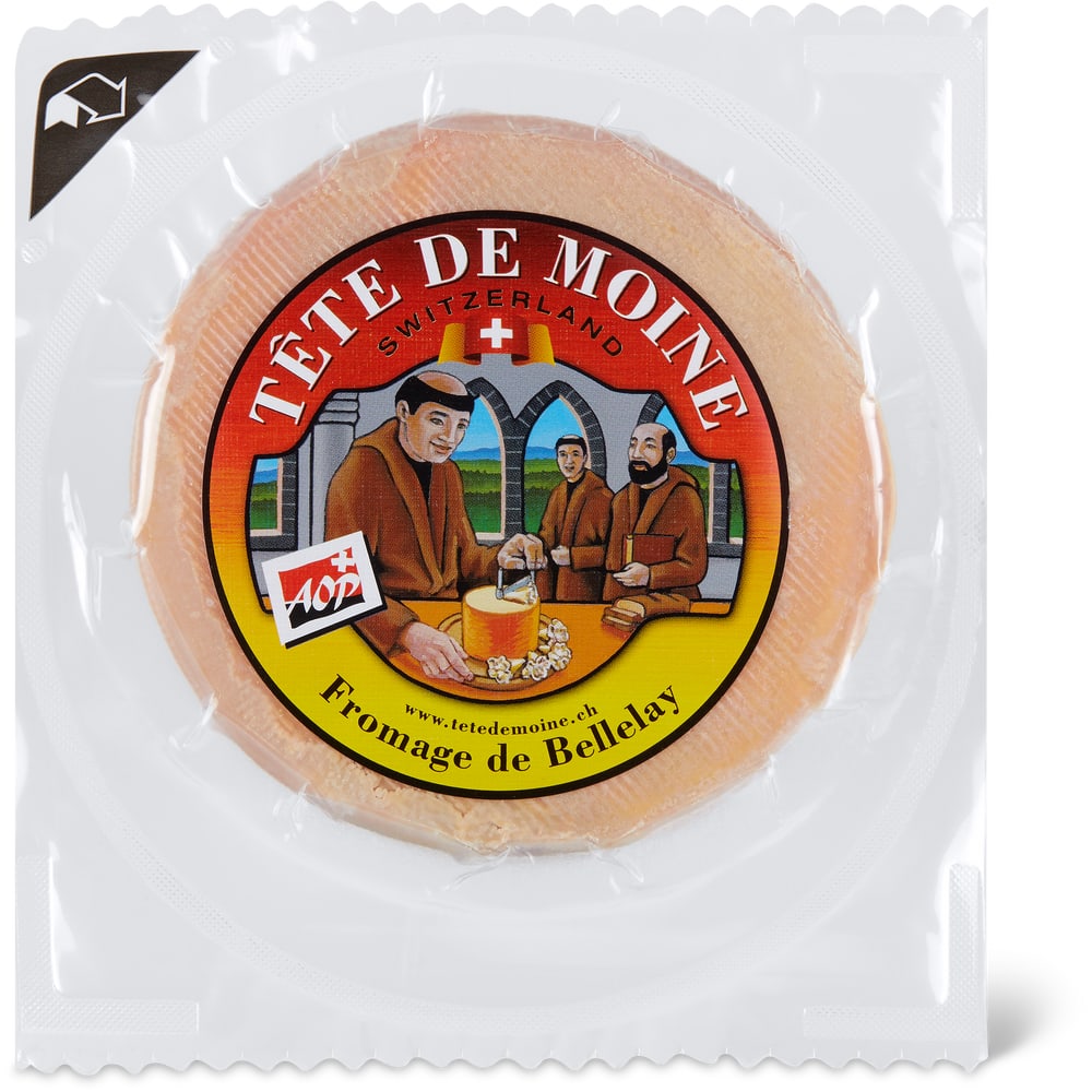 Tête de Moine Fromage de Bellelay Schweizer Halbhartkäse, vollfett, mit Rohmilch hergestellt AOP