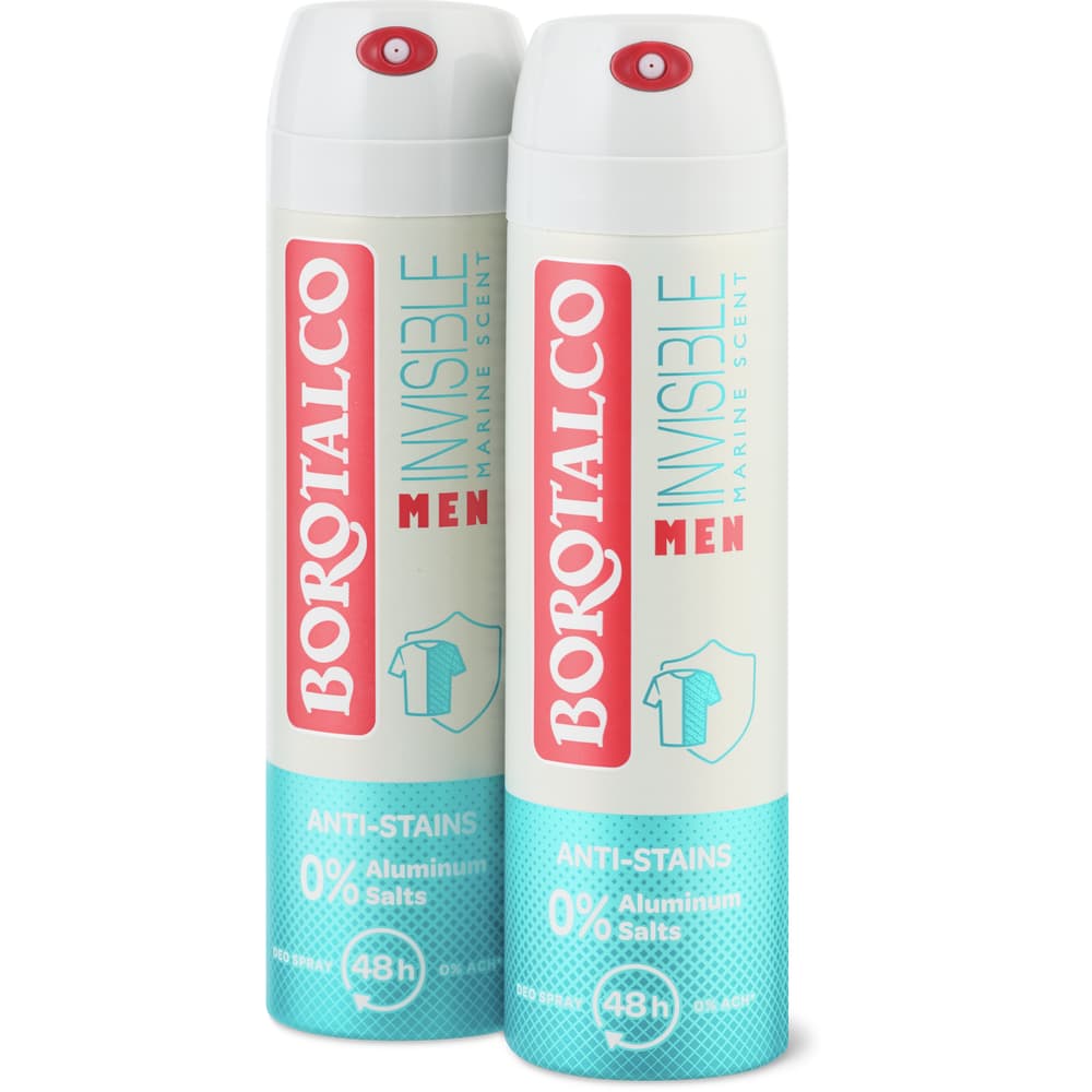 Borotalco Men Deo Spray Invisible 0% Aluminiumsalze, 48h