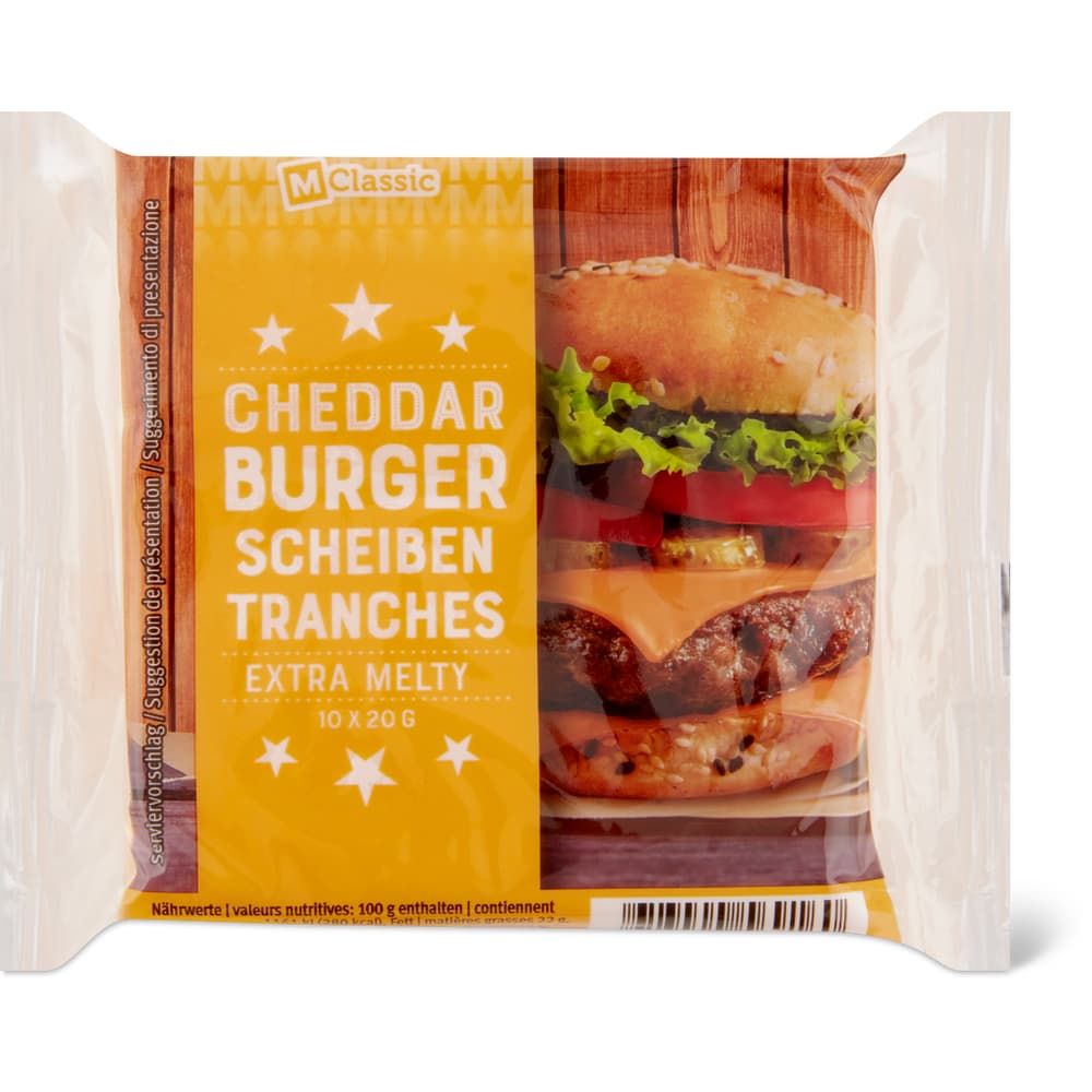 M-Classic Schmelzkäse Cheddar Burger - 10 Scheiben - extra-schmelzend