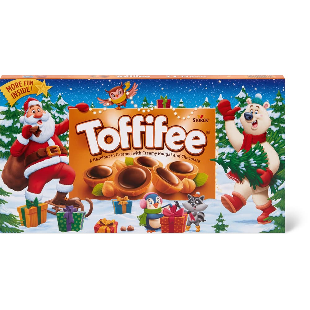 Toffifee Die Haselnuss in Caramel mit Nougatcreme und Schokolade.