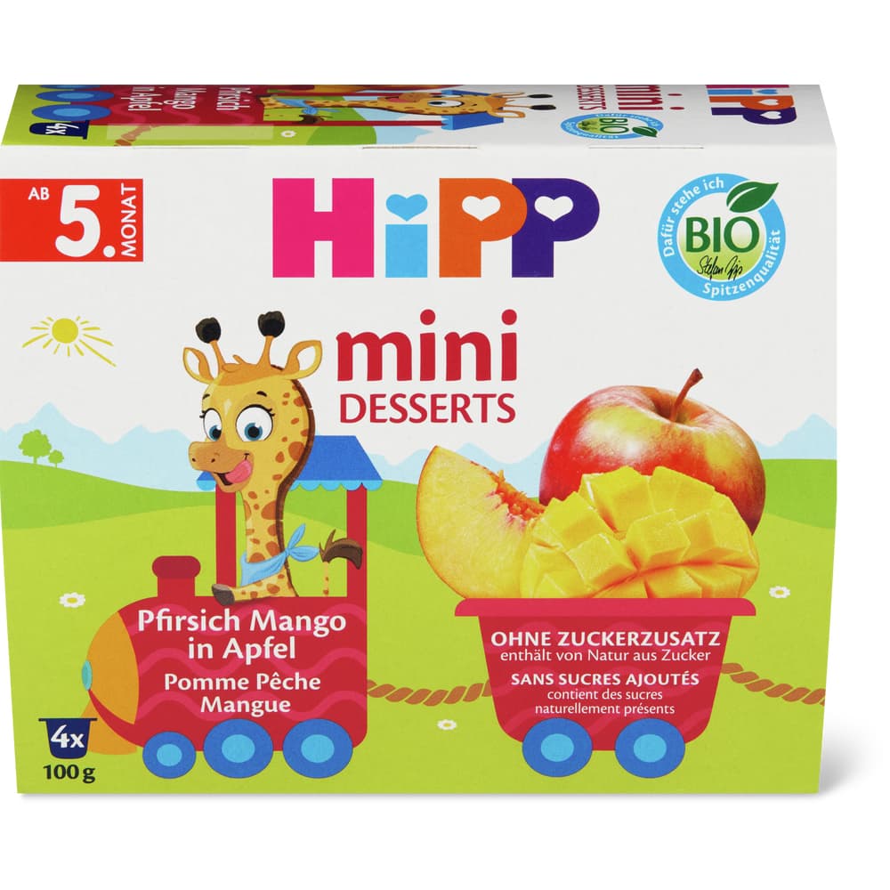 HiPP Bio Kompott Apfel, Mango und Pfirsich Ab 4 Monaten