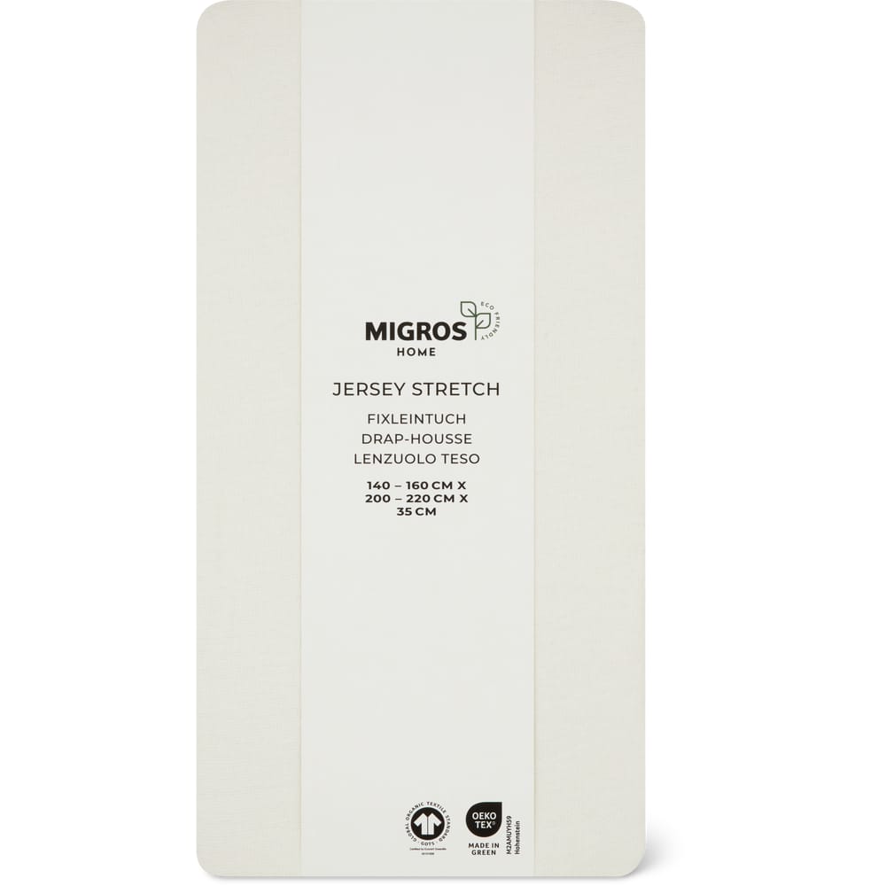Migros Home Fixleintuch Jersey Stretch 140-160x200-220x35cm, weiss