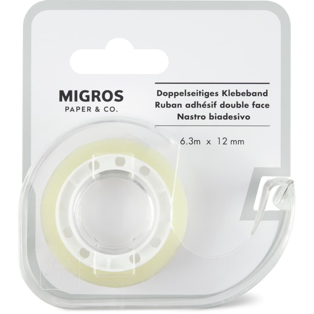Migros Paper & Co. Doppelseitiges Klebeband 6.3m x 12mm