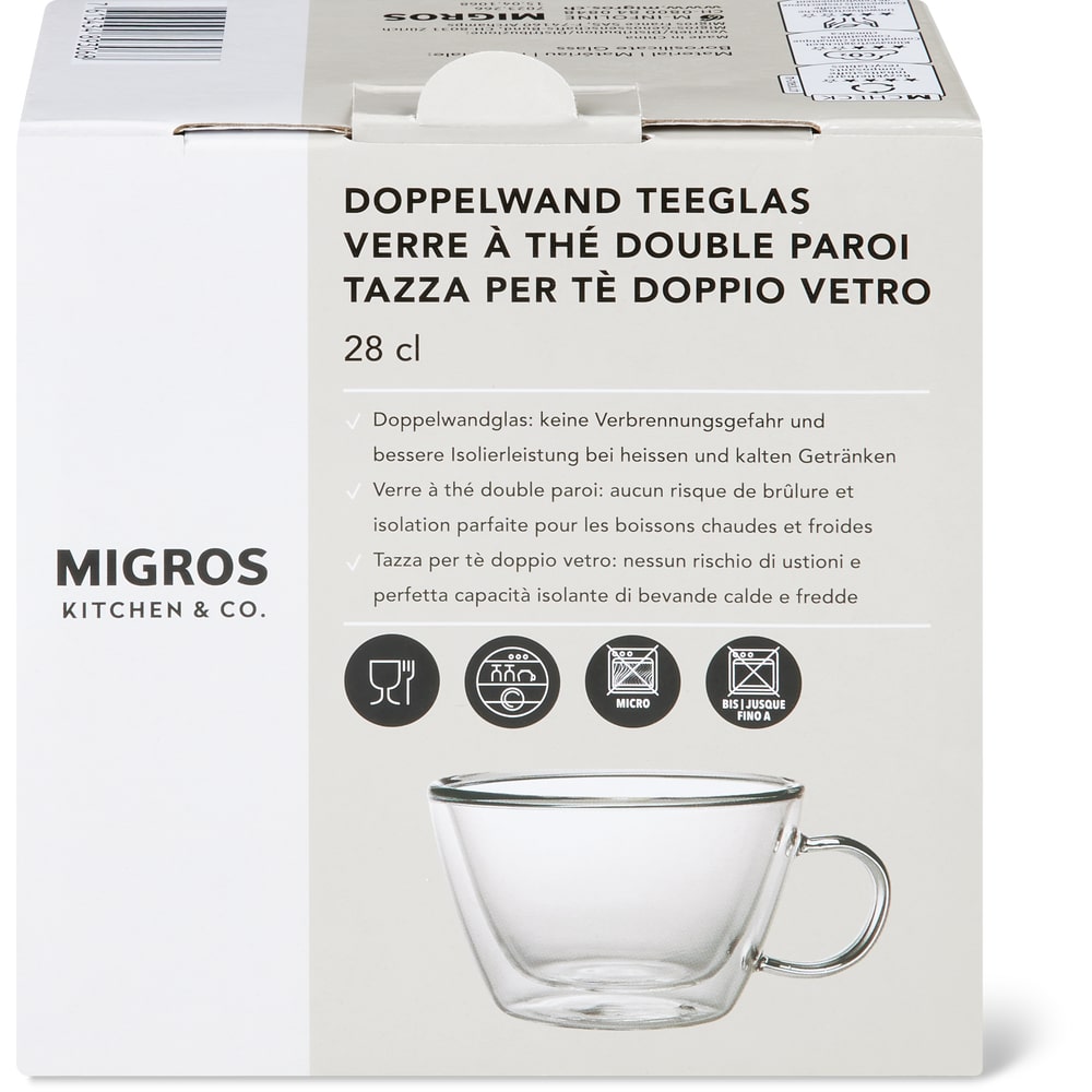 Migros Kitchen & Co. Teeglas Doppelwand 28 cl