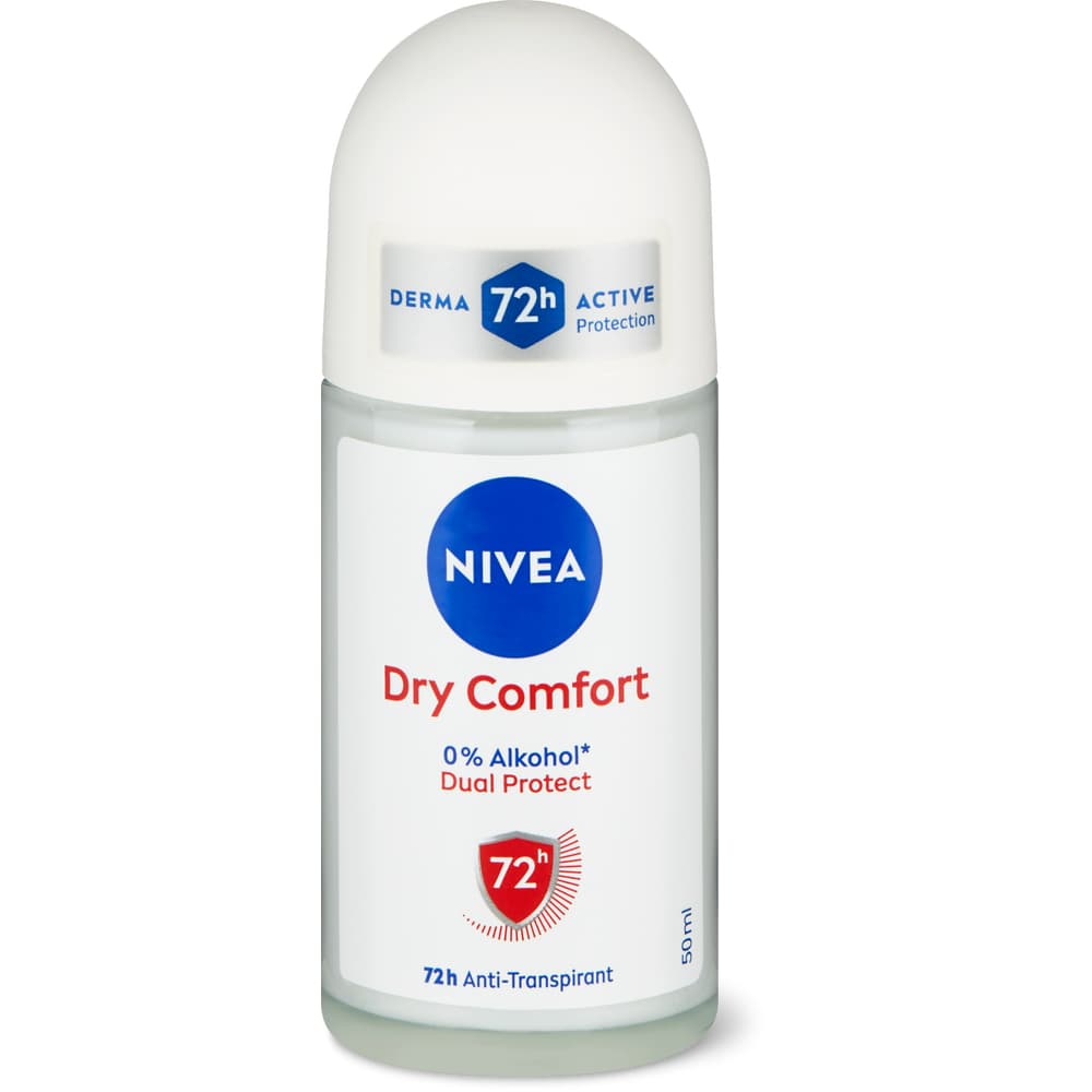 Nivea Deo Roll-on Dry Comfort 72h, 0% Alkohol, Anti-Transpirant