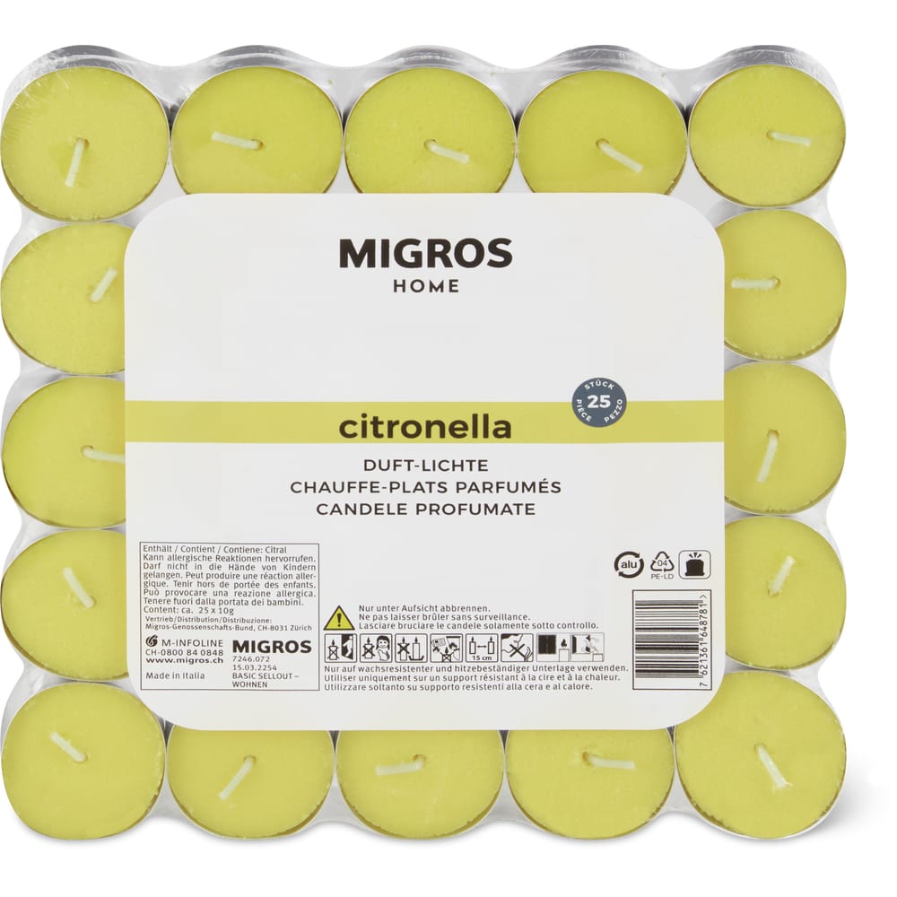 Migros Home Teelichter Citronella, 4h