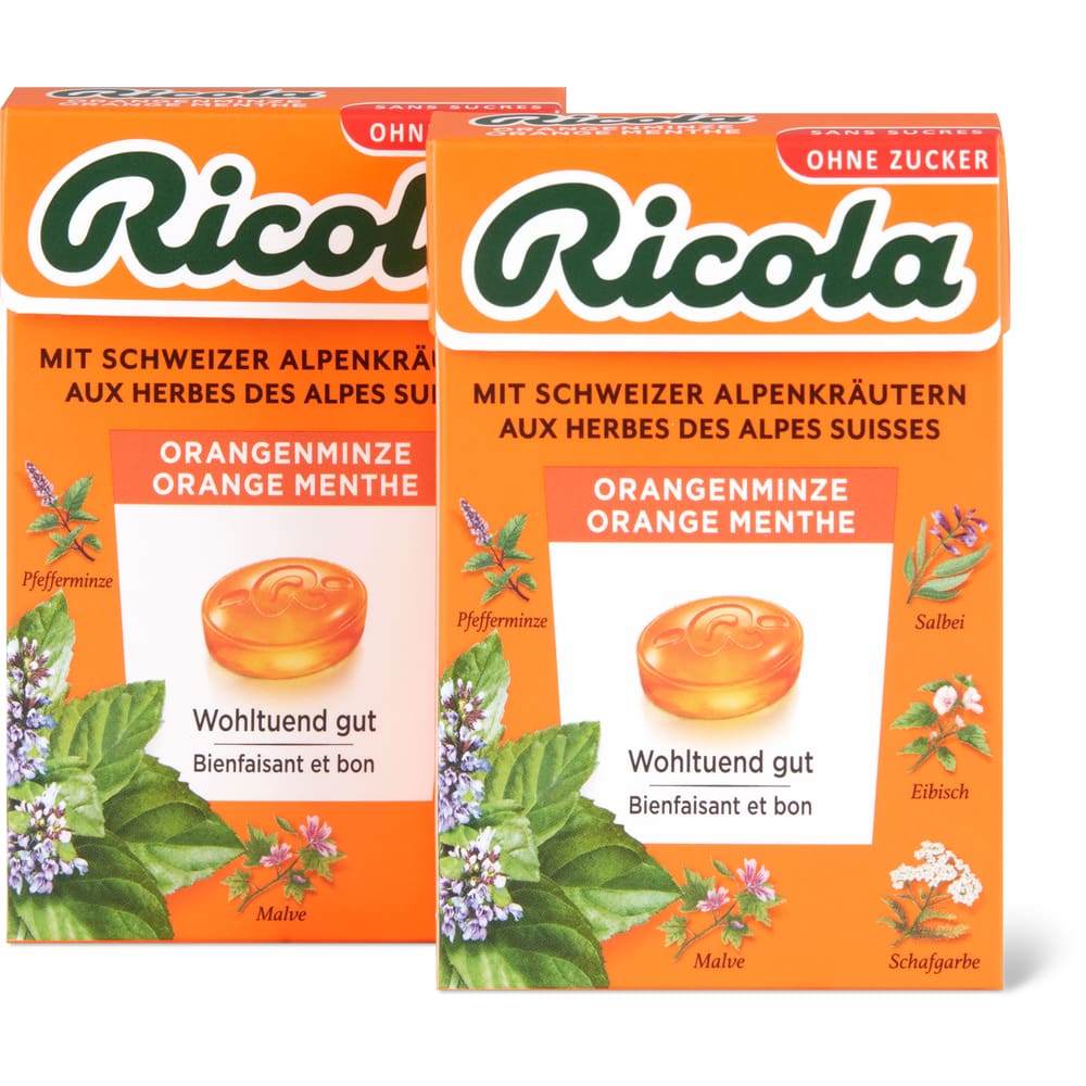 Ricola Kräuterbonbons Orangen-Minze - Ohne Zucker