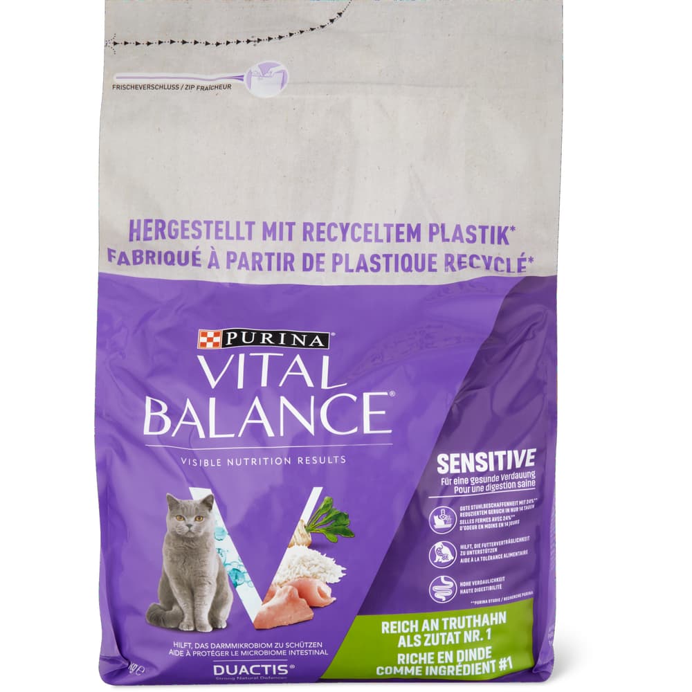 Vital Balance Sensitive Trockenfutter für Katzen Truthahn & Reis