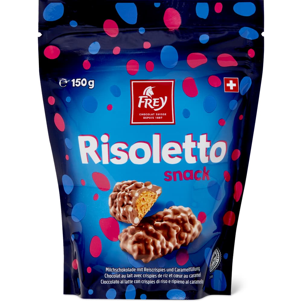 Risoletto Snack Milchschokolade mit Getreide-Crispies und Caramelfüllung