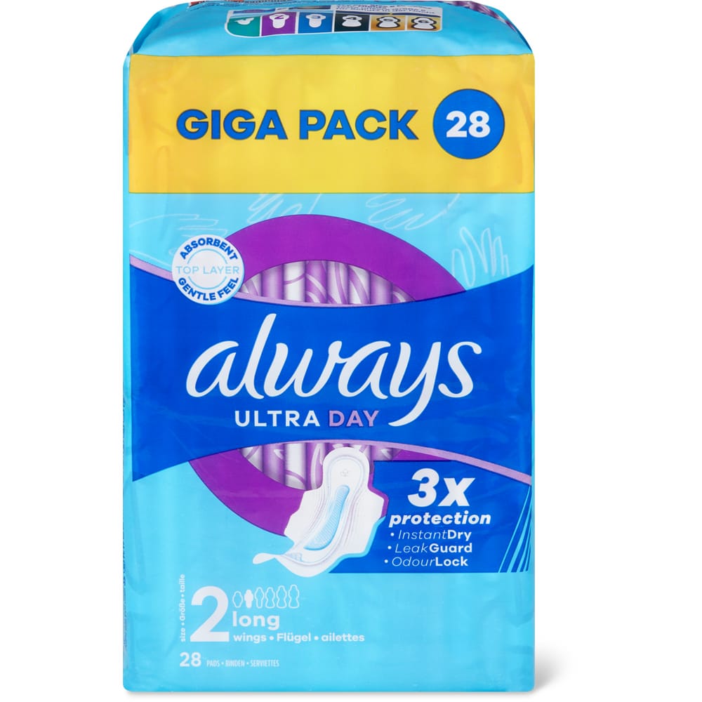 Always Binde Ultra Long Plus mit Flügel, Gigapack